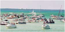 Crab island at the Destin east pass