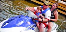 Family on jet ski